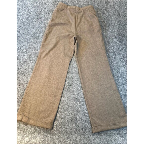 Rena Lange Brown Wool Blend Straight Leg Pants Women S Rare Classic Minimalist - Picture 2 of 8